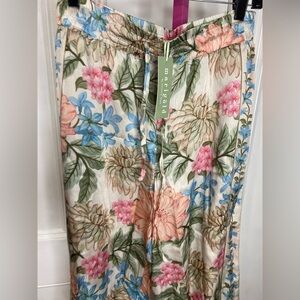 NWT MARIGOLD BY VICTORIA DUNN Floral Wide-Leg Pants